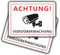 Felexdo Achtung Videoüberwachung Schild,20x15cm Aluminium Schild Videoüberwachung Privatgrundstück mit Selbstklebend und 4 Bohrlöcher für den Innen und Außenbereich