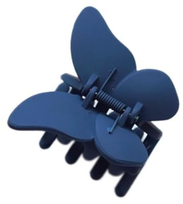 Whakano Lot de 2 pinces à cheveux papillon de 5,5 cm - En plastique - Pour femme - Maintien solide - Accessoires de coiffure - Bleu marine