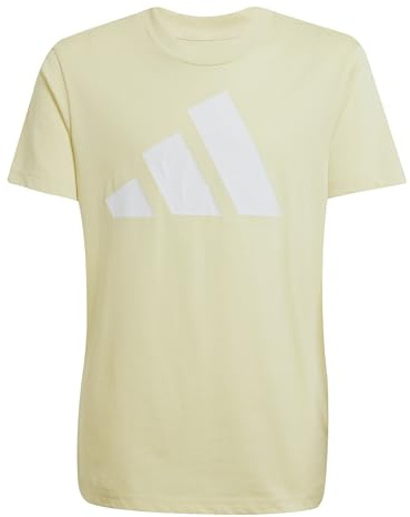 adidas Unisex Kids Essentials Big Logo T-Shirt, Powder Yellow/White, 11-12 Years