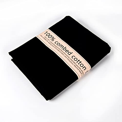 2 Yard Schwarz Stoff Baumwollstoff Meterware 100% Baumwolle Stoff Patchwork Dekostoff 1,5 Meter Breite stoff Schwarz Weiche Stickerei Quilting Material für Nähen Material Kleidung