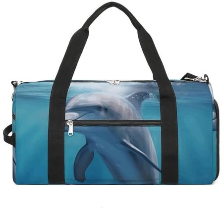 Reisetasche, Reisetasche, Winter-Delfin-Druck, Sporttasche, Turnbeutel, Turnbeutel mit Schuhfach, Winter, Delfin, Einheitsgröße, Winter der Delfin, Einheitsgröße