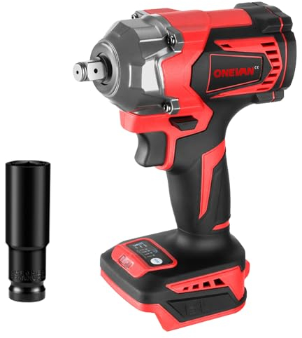 ONEVAN avvitatore a impulsi a batteria, 700Nm 1/2 avvitatore ad impulsi elettrico per Makita 18V, 4 velocità, brushless chiave a percussione senza fili, pistola a impulsi a batteria