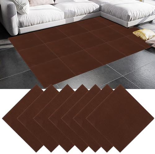 GBACHOOSE 30 Stück Teppichfliesen 30x30 cm, Teppichfliesen Selbstklebend, Teppichboden, Teppich Fliesen, Teppichfliesen Selbstliegend für Büro, Wohnzimmer, Balkon (Braun)