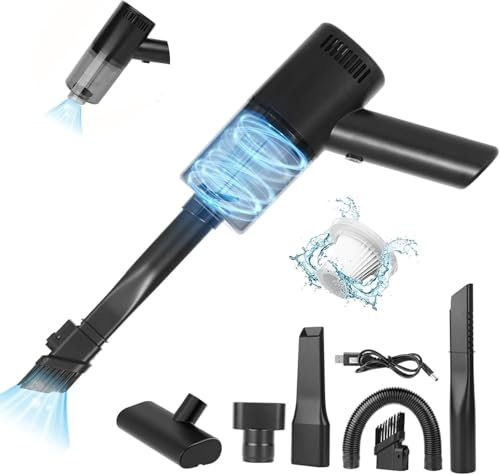 Aspirador de Mano,Aspirador de Mano sin Cable,12000PA/Sólidos y Líquidos,Aspiradora Portátil Mini para Coche Potente,Aspiradora de Mano para sofá,Coche,Hogar,Oficina