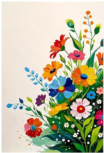 SASMOIYUG Malen Nach Zahlen Erwachsene Blume DIY Ölgemälde Leinwand Set ，Malen nach Zahlen Erwachsene, DIY Malen Nach Zahlen Handgemalt Ölgemälde Kit - 40 X 50 CM,Leinwand Kunst Wanddeko (Blume)