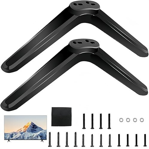 TV Stand Base Pedestal Feet for TCL, Universal TV Legs for Most 32in/40in/49in/50in/55in Television Table Stand Base Replacement Riser with Screw & Pad, Compatible with Sharp/Samsung/Hisense/Roku
