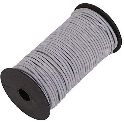 4mm Grey Bungee Shock Cord, 25 Metres – Stretchy & Durable Elastic Rope for Kayaks, Tent Poles, Backpacks, DIY Craft Projects, Sewing, Boating, Biking & Outdoor Use