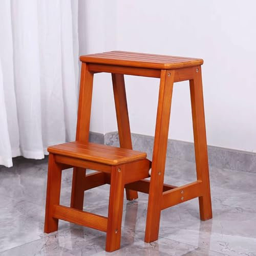 SFSLBFB Escabeau Pliant en Bois Massif, Tabouret de Cuisine, escabeau Multifonctionnel Portable à 2 marches