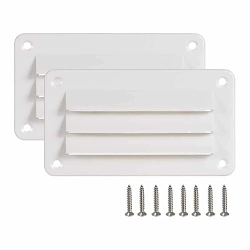SGREHJDR 2 Pezzi RV Air Vent Louver Air Ceiling Vent Cover Griglia di Ventilazione for Camper Caravan Bagno Ufficio Finestra Prese d'Aria Parte(White)