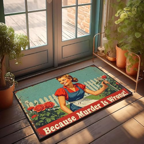 XYBH Fall Door Mats For Outside Entry Because Murder Is Wrong! Doormat Outdoor Rug For Front Door Home Alone Door Mat(65X90CM)