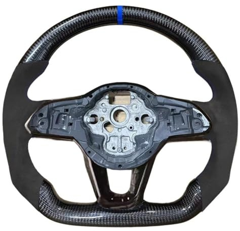 Kompatibel Mit VW Für Golf MK8 Für GTI R Carbonfaser-Lenkradbaugruppe, Individuelles Rennsport-Rad-Innenzubehör Sportlenkräder(Blue,Size 1)