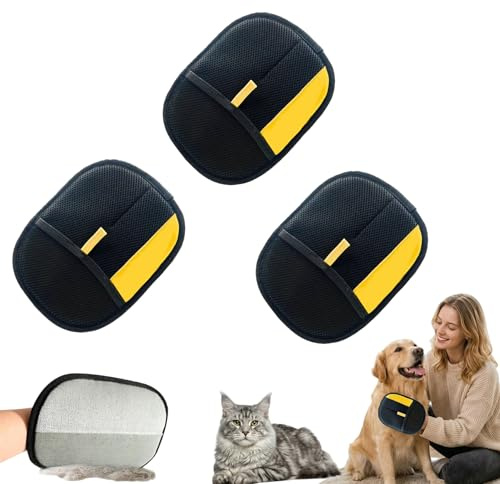 Le Comptoir Animalier FurFree - Gant Anti Poils Animaux Réutilisable et Écologique pour Nettoyer Canapé Vêtements et Toiletter Chat Chien (3 Gant)