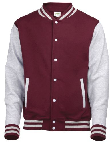 Awdis Unisex College-Jacke (3XL) (Burgunder/Grau meliert)