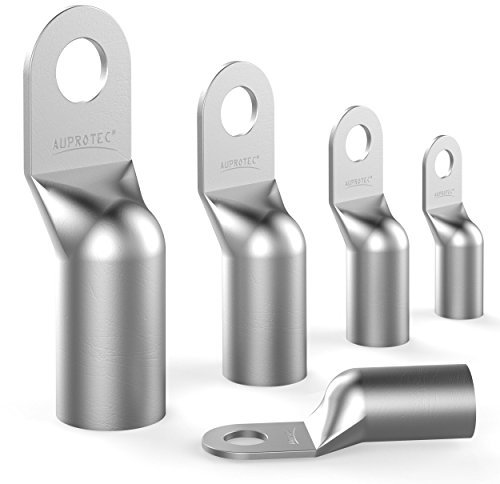 AUPROTEC Lot de 20 cosses tubulaires 35 mm² - Diamètre du trou M10 - Connecteurs de câble SC non isolés en cuivre étamé