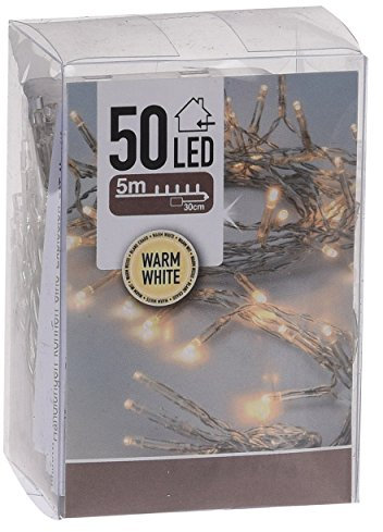 LED Lichterkette mit 50 warmweißen LEDs, batteriebetrieben