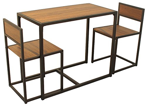 yelloo - Tavolo Bar con Sgabelli Salvaspazio, Angolo Bar per Casa, Tavolino Bar uso Interno, Ideale per Birreria, Pizzeria, Perfetto per Arredare Casa con Stile (Siena - Tavolo + 2 Sedie)