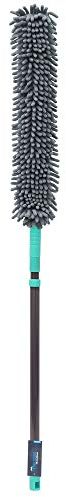 JVL 20-065GY Flexible Chenille Head Duster with Extendable Handle, Grey/Turquoise,