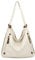 ITALYSHOP24.COM OBC Damen Tasche Rucksack 2 in 1 Umhängetasche Schultertasche Umhängetasche Daypack Leder Rucksacktasche Shopper Backpack Freizeitrucksack (Beige)