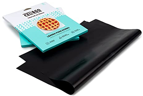 CELI&GO 2 Tapis de Cuisson pour Four Plaque Feuilles de Cuisson Four Feuille pour Grill Anti-Adhésifs, Réutilisables, Lavables, Sans PFOA, Évite la Contamination Croisée, 40 x 33 cm