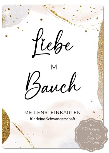 JoliCoon Meilensteinkarten Schwangerschaft und Schwangerschaft verkünden mit 5 Rubbelkarten