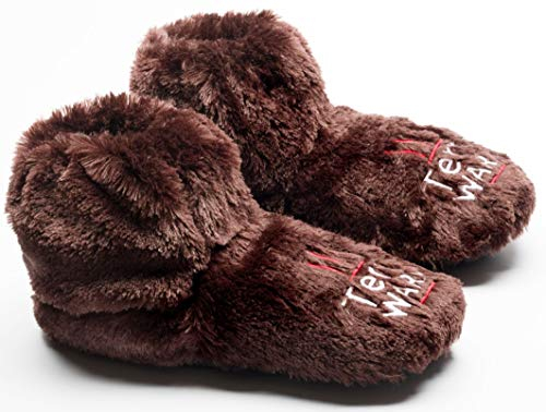 Microwave Toes and Feet Warmers Cordless (Cozy Toasty Warming Socks) - Improved Circulation, Relaxation, Heat, Massaging, Reynauds Cold Foot Relief (Brown, Large (US Womens 10-13, US Men 8.5-11))