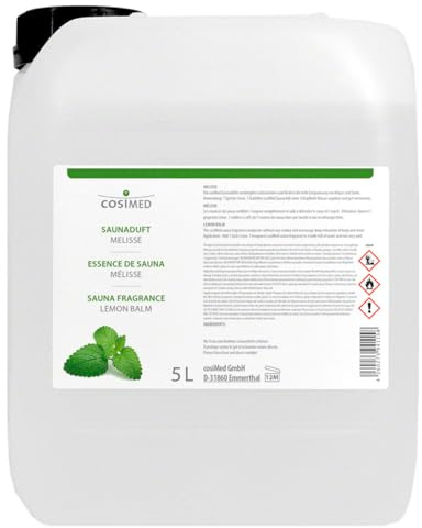 cosiMed Saunaduft Melisse, Konzentrat, Saunaaufguss, Saunazubehör, 5 L