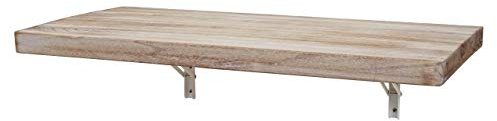 Mendler Wandtisch HWC-H48, Wandklapptisch Wandregal Tisch, klappbar Massiv-Holz - 120x60cm naturfarben