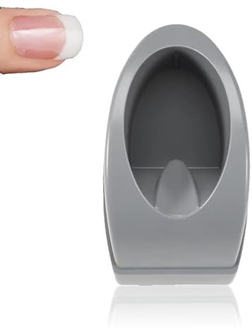 Agatige French Dip Nail Container, Smile Line Nail Repair Tool Nail Dipping Powder French Tray with Lid (Grey)