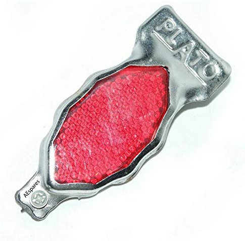 AEspares New Vintage Fahrrad Hinterradschutzblech Stahl Chrom Rot Linse Reflektor