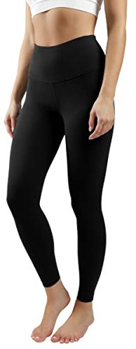 90 Degree By Reflex Knöchellange Power-Flex-Leggings mit hoher Taille, 7/8 Bauchkontrolle, Yogahose, Klassisches Schwarz, S