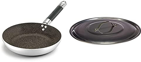 Pentole Agnelli Alsa111Bbinf32 Infinity Padella Svasata Bassa, In Alluminio, Con Manico Tubolare In Acciaio Inossidabile Cool & Pcmx02932 Coperchio Con Ponticello In Acciaio, Alluminio Lucido, 32cm