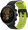 Yikamosi 24MM Color Dual liberación rápida Silicona Suave Cierre de acero inoxidable Correas de Repuesto para Mujer y Hombre Compatible con Suunto 7/Suunto 9/9 Baro,Negro/Verde