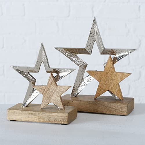 BOLTZE Dekostern-Aufsteller Banja, im 2-teiligem Set, aus Holz und Aluminium