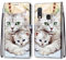 Mo-Somnus Kompatibel mit Samsung Galaxy A20E Hülle, Leder Handyhülle mit Kartenfach Geld Slot Ständer PU Ledertasche TPU Bumper Flip Brieftasche Magnetische Schutzhülle Case Etui (Katzen 2)