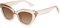SOJOS Sonnenbrille Cateye Damen Polarisiert Eckig Vintage UV Schutz Trendige Retro Mode Brille SJ2235 mit Braun Rahmen