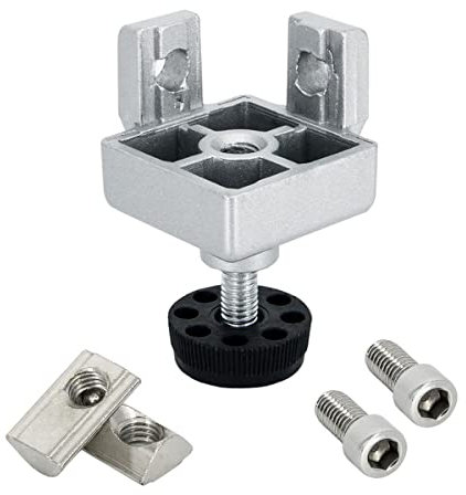 SCHMIDT systemprofile Fußverbinder Nut 8 40x40mm Standfuß M8 Fuß höhenverstellbar Stellfuß Nivellierfuß Aluprofil-Zubehör