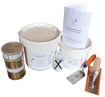Stucco Veneziano Set Starterset Komplettset Marmorputz Naturweiss (keine Farbpigmente nötig)