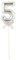 PARTY DISCOUNT NEU Kuchen/Cake-Topper Mini Ziffer am Stab, 9 cm, Zahl 5, Silber, Stab ca. 15cm