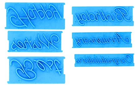 Lot de 6 Tampons de Lettre de Fondant, Joyeux Anniversaire, Meilleurs Vœux, Mots, Moule à Gâteau, Emporte-pièce pour Bricolage, Biscuits, Pâtisserie, Tampon imprimé
