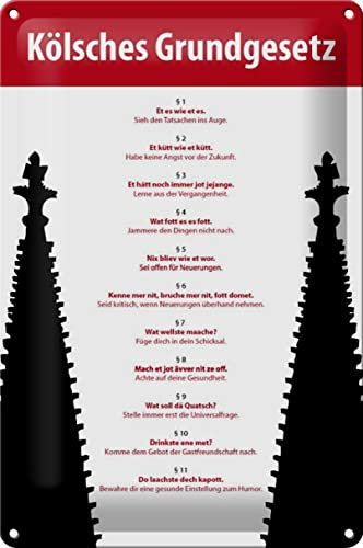 FEMER Blechschild Spruch 20x30cm Kölsches Grundgesetz