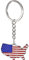 USA Independence Day USA Drapeau Porte-clés Géométrique en Métal Porte-clés Personnalisé en Alliage De Zinc Porte-clés Pendentif pour Clé De Voiture