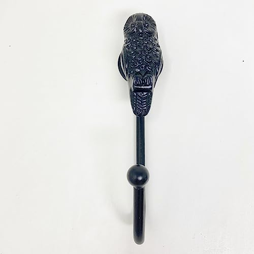 Schwarzer Metallhaken Raffhalter Handtuchhaken Eisen Badezimmer Schlafzimmer (Eule)