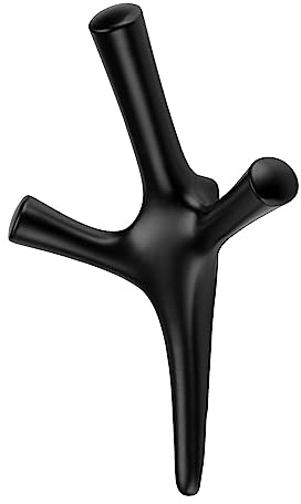 SOTECH Garderobenhaken TRICORNO Höhe: 157 x Breite: 106 mm schwarz matt | Kleiderhaken modern aus Zinkdruckguss stabiler Wandhaken auch für schwere Handtücher