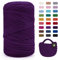 Uiopa Violet T-Shirt Yarn, 400g/120m Elastic Fabric Crochet Cloth T Shirt Yarn, Chunky Polyester Ribbon for Crocheting Bags/Baskets/Rugs, Home Decor, DIY Crafts