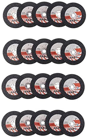 Bdfhjln 20 Pezzi 75mm Mini Disco da Taglio Circolare Resina per 10mm Alesaggio Smerigliatrice Angolare Legno Piastrella Disco da Taglio Strumento Elettrico