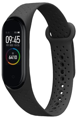 kwmobile Pulsera compatible con Xiaomi Mi Band 4 / Mi Band 3 correa - 1x Correas de silicona flexible - Tamaño ajustable - negro