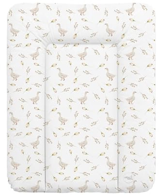 Ceba Baby® weiche Wickelauflage 50x70 cm - Baby Wickelunterlage - Wickeltischauflage für Junge und Mädchen - Wasserdicht, abwaschbar - OEKO-TEX® Standard 100 - Made in EU - Gans