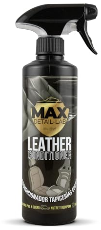 MAX DETAIL-LAB - Leather Conditioner - Hidratante Limpiador Cuero Piel Coche, Acondicionador Tapicerias Asientos, Brillo y Protección Cuidado Premium, Kit Limpieza Detailing Profesional Car, 500ml