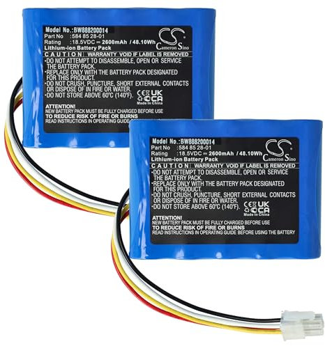 vhbw 2X Batteries Compatible avec Husqvarna Automower 310 Modell (2015, 2017, 2016, 2018), 315 Modell (2016, 2015, 2018, 2017) 2600mAh, 18,5V, Li-ION