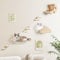 ARTETHYS Cat Wall Furniture, 6PCs Cat Shelves Wall for Climbing with 3 Wall Steps Perch Moon Bed Condo for Indoor Cats, Beige